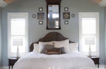 Фотография интерьера красивой спальной комнаты